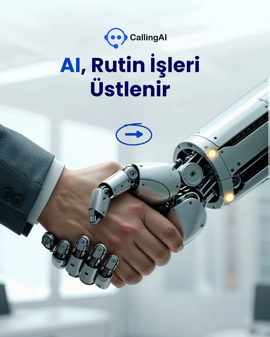 Instagram post by @calling_ai: a design titled “AI takes on the routine work”