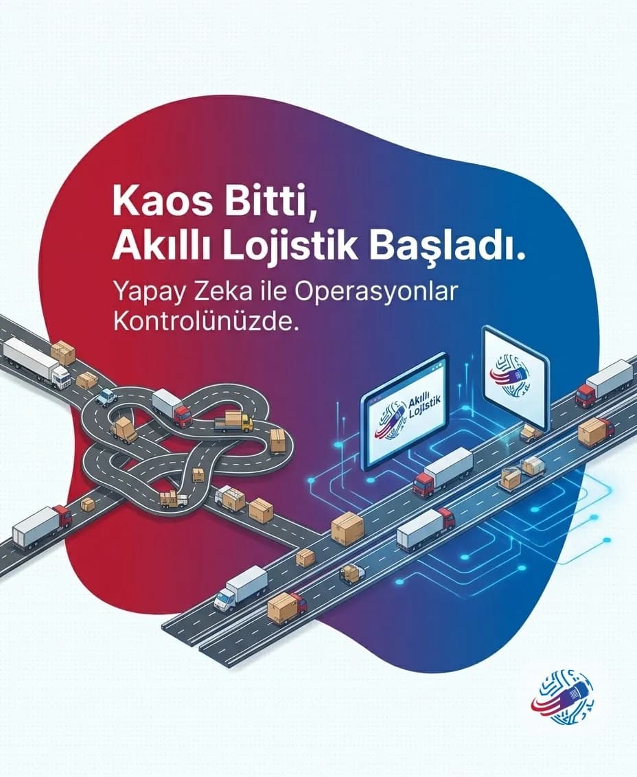 Instagram post by @seferi_ai: a design titled “Chaos over, smart logistics begins”